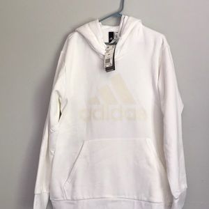 crisp white adidas sweatshirt